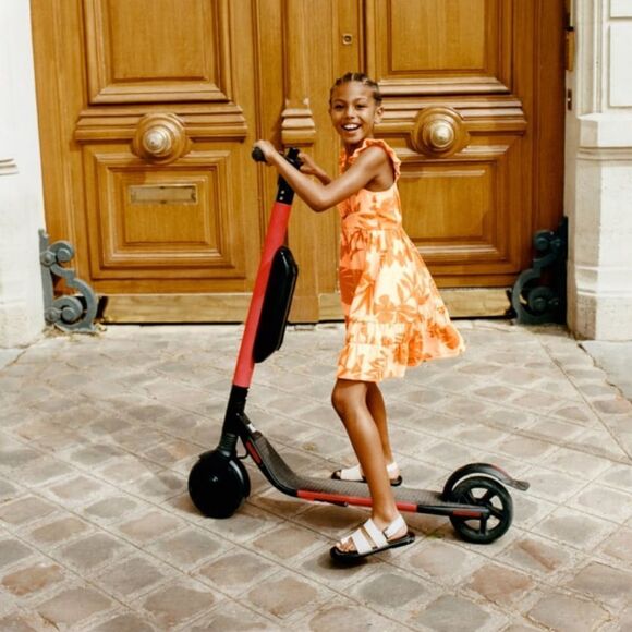 ZARA Kids | Orange | LINEN BLEND CUT OUT LEAF DRESS - Picture 5 of 7